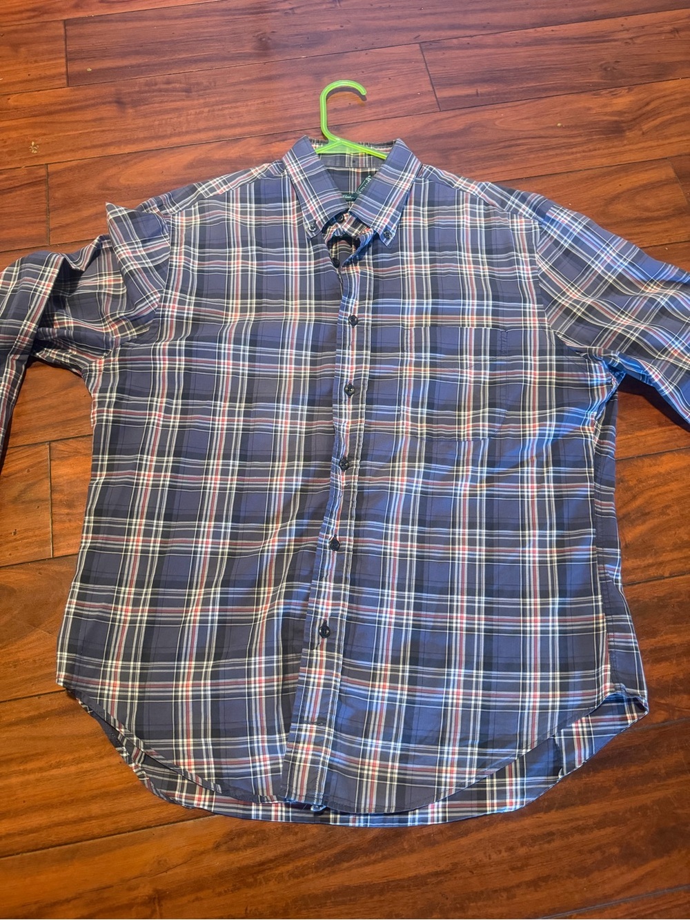 Vintage Gitman Brothers made in USA Navy, Red & White Plaid Button-Down Shirt